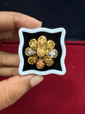 Tri-Tone Floral Ring – Gold, Rose Gold & Silver Plated